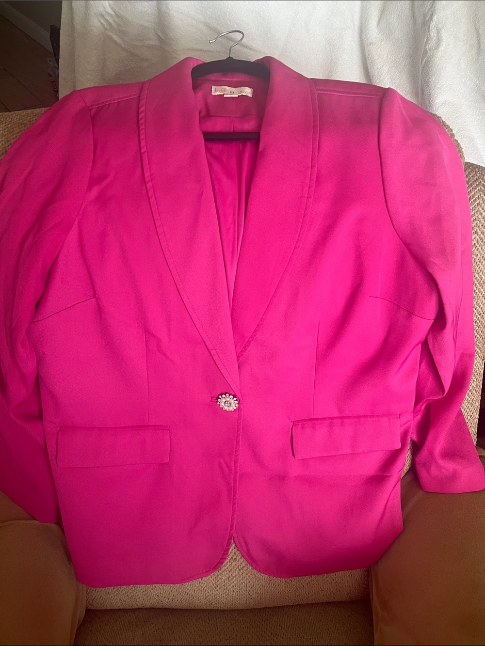 Belle by Kim Gravel Bright Pink Single-Button Blazer
